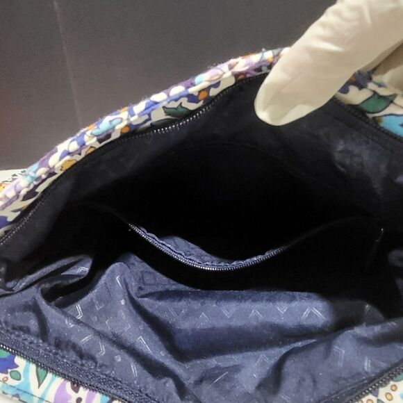Vera Bradley Blue, Black & Purple Floral Shoulder Bag - Picture 5 of 8